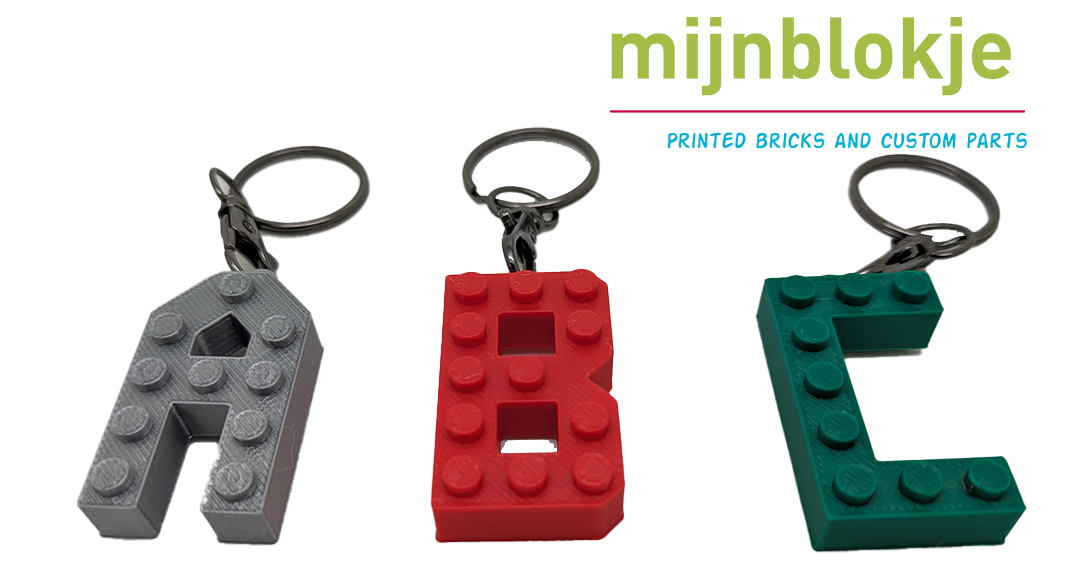 Legoletter sleutelhanger 3d-print mijnblokje etsy