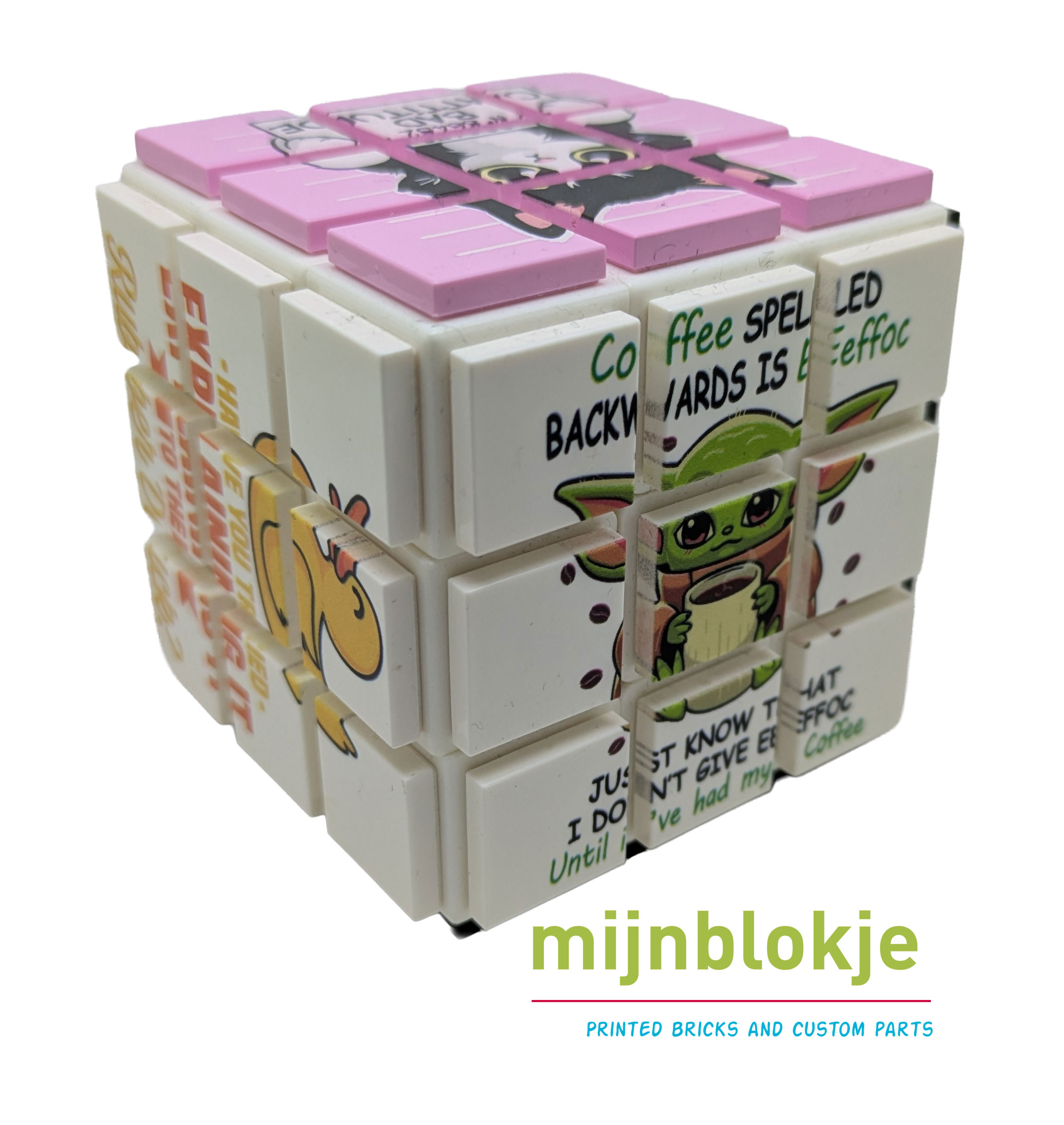 Lego Blokken Kubus gepersonaliseerd met foto of logo